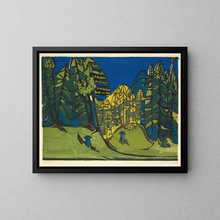 Forest Cemetery Painting - Ernst Ludwig Kirchner — framed artwork on a wall