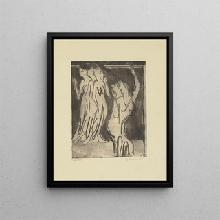 Dance Group Wigman - Ernst Ludwig Kirchner — framed artwork on a wall
