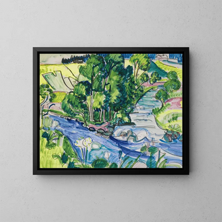 Wilderness landscape with Kirchner's house - Ernst Ludwig Kirchner — framed artwork on a wall