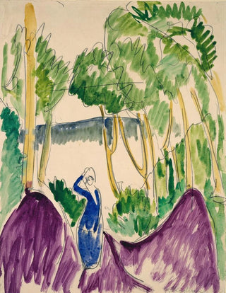 Woman in the dunes of Fehmarn - Ernst Ludwig Kirchner — artwork view