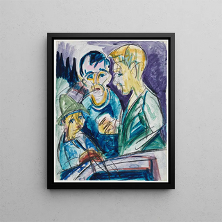 Ernst Ludwig Kirchner - Zwei Bauern und Junge am Brunnen.webp