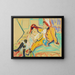 Two girls on a sofa - Ernst Ludwig Kirchner — framed artwork on a wall