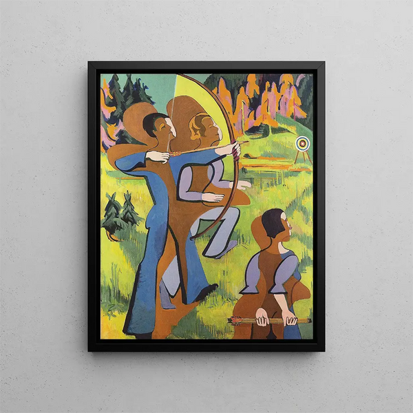 Archers - Ernst Ludwig Kirchner — framed artwork on a wall