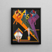 Dancing Girls in Colorful Rays - Ernst Ludwig Kirchner — framed artwork on a wall