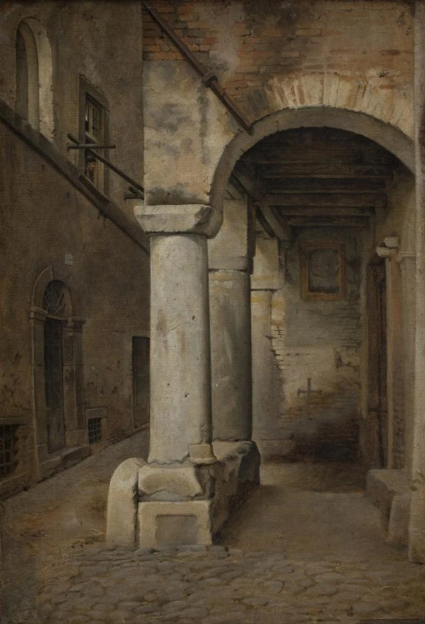 Reproduction of the painting A Roman alley - Ernst Meyer