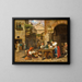 a Roman letter writer reading a letter aloud to a young girl - Ernst Meyer — framed artwork on a wall