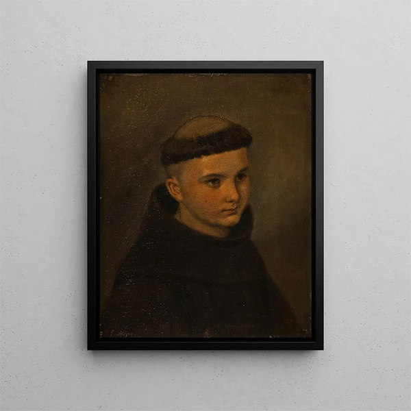 Portrait en pied d'un jeune franciscain - Ernst Meyer — framed artwork on a wall