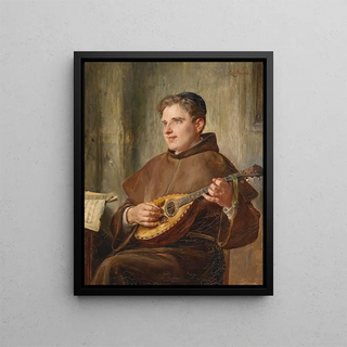 Monk Musician - Ernst Nowak — framed artwork on a wall