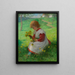 Girl with a Dandelion - Ernst Payer — framed artwork on a wall