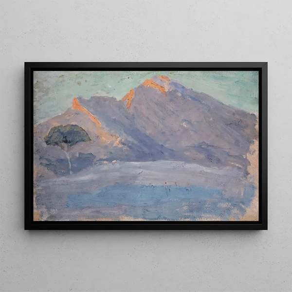 Hills Nude in the Evening Glow - Ernst Schiess — framed artwork on a wall