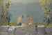 Boys bathing on a wall by a lake - Ernst Schiess — artwork view