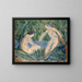 Boy bathing in a forest river - Ernst Schiess — framed artwork on a wall