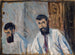 Double portrait of a bearded man in a white shirt - Ernst Schiess — artwork view