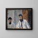 Double portrait of a bearded man in a white shirt - Ernst Schiess — framed artwork on a wall