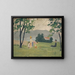 Women and Child in a Meadow - Ernst Schiess — framed artwork on a wall