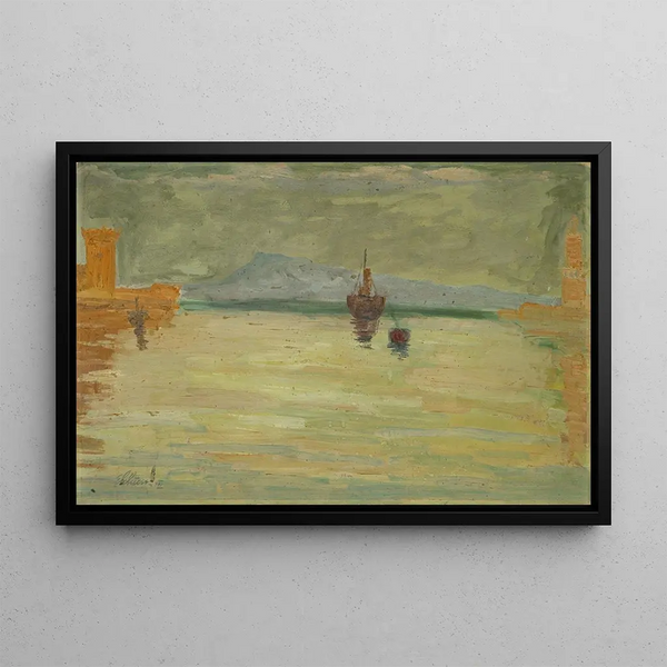 Palma de Mallorca port entrance - Ernst Schiess — framed artwork on a wall