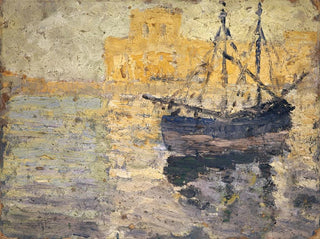 Port with Sailboat - Ernst Schiess — artwork view