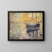 Port with Sailboat - Ernst Schiess — framed artwork on a wall