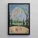 Autumn Tree with San Salvatore - Ernst Schiess — framed artwork on a wall