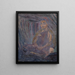 Boy in a Bedouin Tent Sitting Cross-Legged - Ernst Schiess — framed artwork on a wall