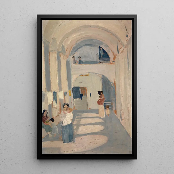 Kasbah between 1916 and 1918 - Ernst Schiess — framed artwork on a wall