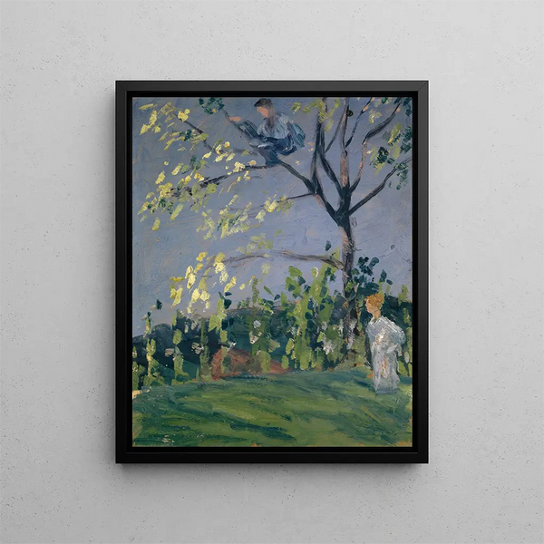 Boy in the Tree - Ernst Schiess — framed artwork on a wall