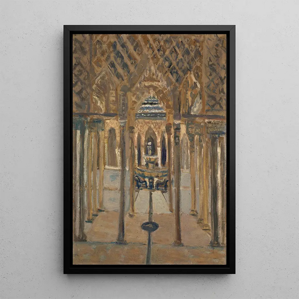Cour des Lions de l'Alhambra - Ernst Schiess — framed artwork on a wall