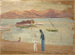 Boy sailor, small boats and arms of the sea - Ernst Schiess — artwork view