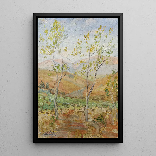 Mountains in Corsica - Ernst Schiess — framed artwork on a wall