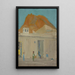 Mountain with a castle on a Spanish city - Ernst Schiess — framed artwork on a wall