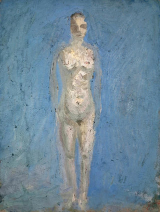 Nude woman painting against a luminous sky - Ernst Schiess — artwork view