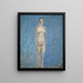 Nude woman painting against a luminous sky - Ernst Schiess — framed artwork on a wall