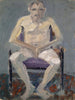 Nude painting on a padded chair - Ernst Schiess — artwork view