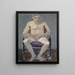 Nude painting on a padded chair - Ernst Schiess — framed artwork on a wall