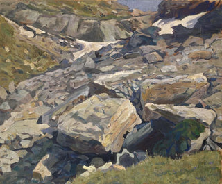 Éboulis with a snow patch - Ernst Schiess — artwork view
