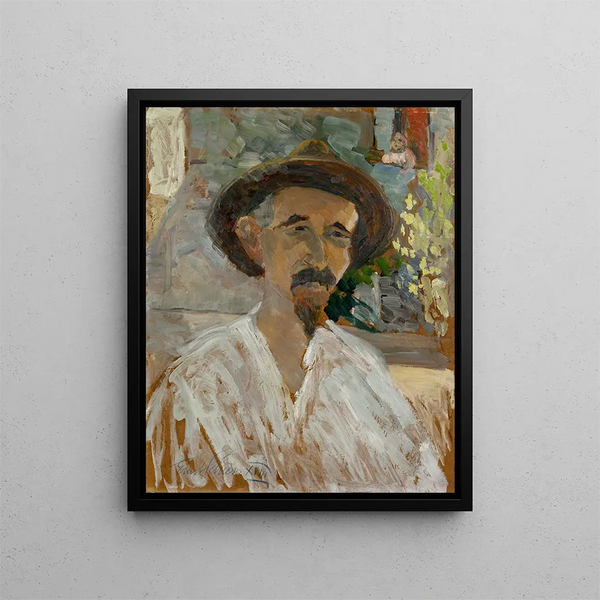 Self-portrait III - Ernst Schiess — framed artwork on a wall