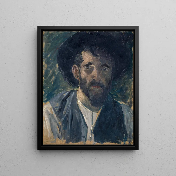 Self-portrait II - Ernst Schiess — framed artwork on a wall