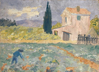 Ferme du Sud avec champ - Ernst Schiess — artwork view