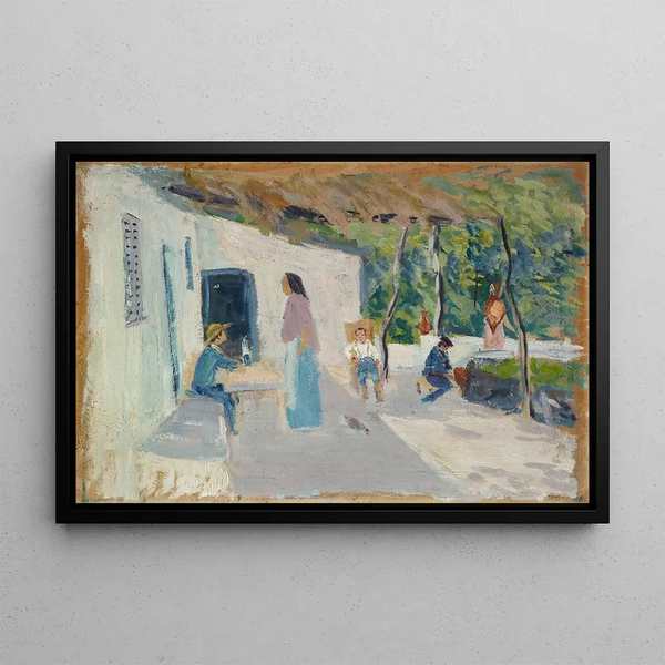 Spanish Pergola Painting - Ernst Schiess — framed artwork on a wall