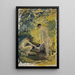 Two Young Naked Men in a Forest River - Ernst Schiess — framed artwork on a wall