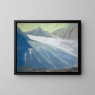 View of the Aletsch Glacier II - Ernst Schiess — framed artwork on a wall
