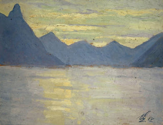 Vue sur le lac de Lugano vers les montagnes de Porlezza - Ernst Schiess — artwork view