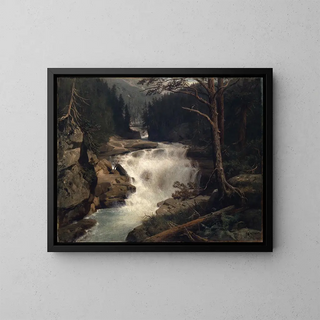 Cascade dans la vallée d'Avers - Ernst Schiess — framed artwork on a wall