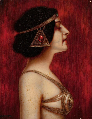 Salomé, woman in profile in Jugendstil oriental costume - Ernst Seidl — artwork view