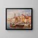 Italian port painting - Ernst Stache — framed artwork on a wall