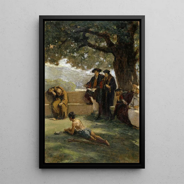 Old School and New Life - Ernst Stückelberg — framed artwork on a wall