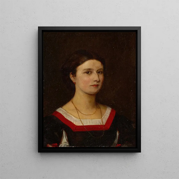 Portrait of Elisabeth Burckhardt Bachofen - Ernst Stückelberg — framed artwork on a wall