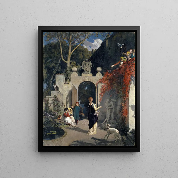 The Garden of Love - Ernst Stückelberg — framed artwork on a wall