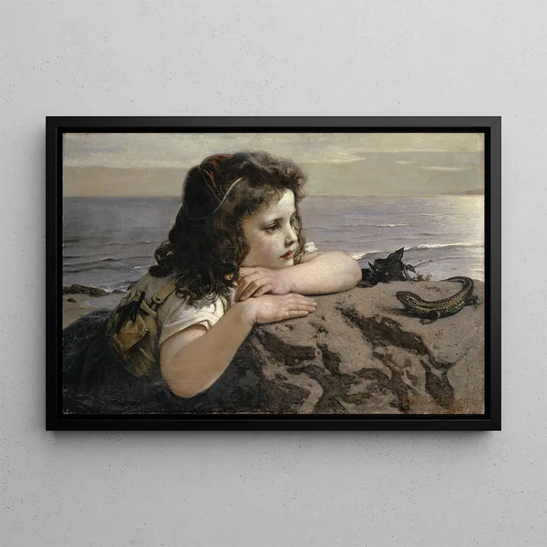 La Fille au lézard - Ernst Stückelberg — framed artwork on a wall