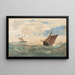 Steamship and sailing ships in open sea - Erwin Carl Wilhelm Günther — framed artwork on a wall